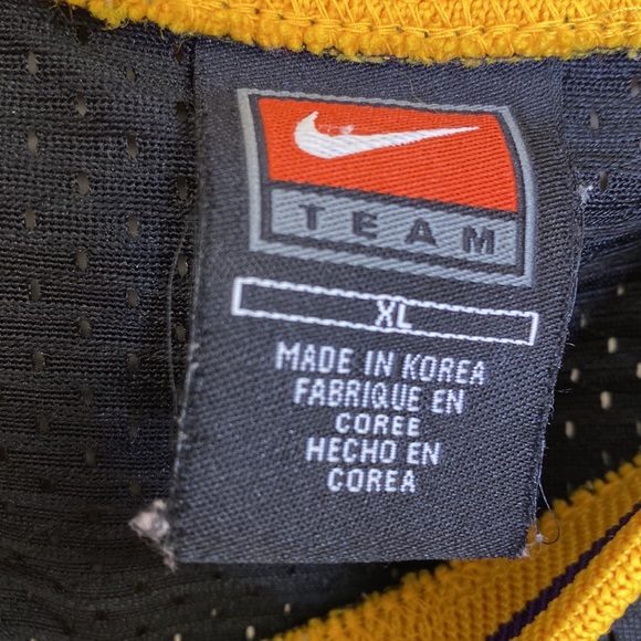 Nike Team Los Angeles Lakers Shaq O'Neal #34 Black Road Away Jersey XL + 2" RARE - Picture 8 of 13